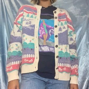 Vintage 80’s made in Canada pastel knit sweater